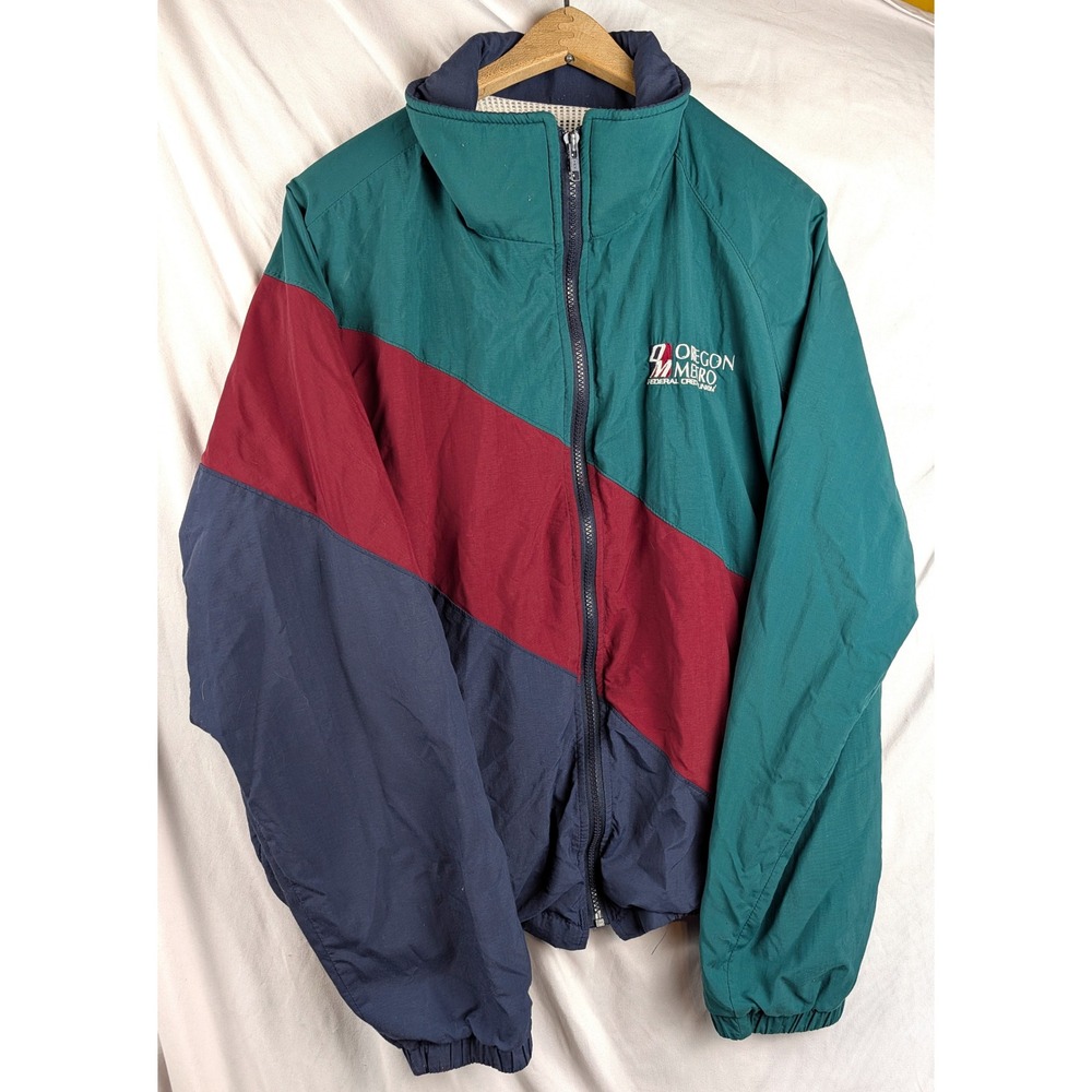 Vintage Dunbrooke Colorblock Windbreaker Jacket Mens Medium Oregon MBR USA Made